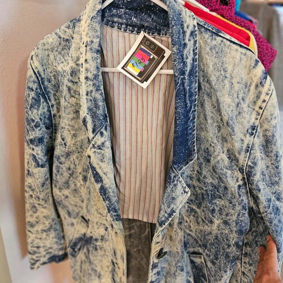 80's Trench Acid Wash Jean Jacket - Picture 9 of 9